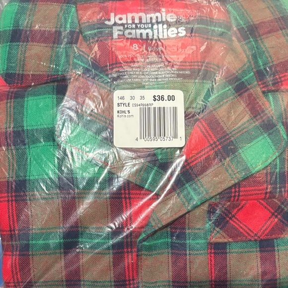 Jammies For Your Families Other - NWT Festive Plaid Kids Pajama Set - Red and Green